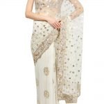 Ivory Badla Embroidered Saree