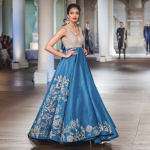 Grey Blue Color Beautiful Gown