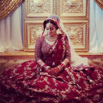 Blood Red Color Bridal Lehenga