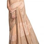 Beige gold saree with blouse