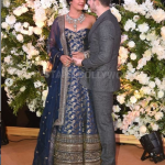 Priyanka In Blue Lehenga During Her First Reception