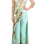 Mint draped tunic with pants
