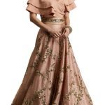Old rose ruffle lehenga set