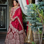 Our San Jose Bride In Red Wedding Lehenga