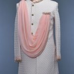 Blush Pink Italian Woven Wedding Sherwani