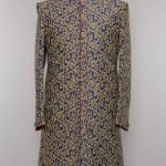 Navy Blue Silk Dori Embroidered Wedding Sherwani