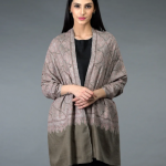 Dark Natural Sozni Hand Embroidered Jamawar Pure Pashmina Shawl