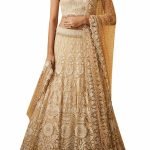 Beige embellished lehenga set