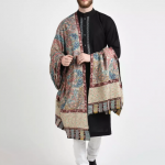 Masterpiece Kalamkari & Embroidered Jamawar Pure Pashmina Men's Shawl