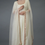 Ivory Resham Gota Patti And Pearl Beads Dupatta