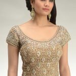 Beige Color Embroidered Sari Blouse