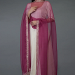 Burgundy Zardozi Gota Patti And Crystal Work Dupatta