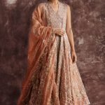 Coral Organza Farshi Gharara