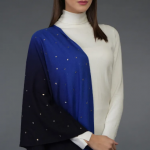 Blue Ombre Pure Pashmina Sequin Hand Embroidered Stole