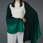 Green Ombre Pure Pashmina Sequin Hand Embroidered Stole