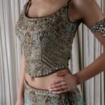 Smoke Grey Color Embroidered Blouse