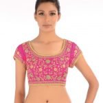Rani Pink Blouse with Floral Embroidery