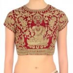Maroon Color Devi Lakshmi Embroidered Sari Blouse