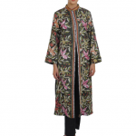 Black Multi-Colour Hand Embroidered Kantha Pure Silk Jacket