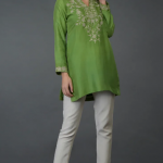 Pepper Stem Kashmiri Tilla Embroidered Tunic Top