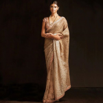 Beige Color Embroidered Sari