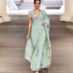 Powder Blue Embroidered Sari