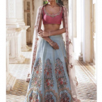Sky Blue Embroidered Lehenga