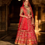 Red Embroidered Lehenga