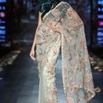 Smoke Grey Color Embroidered Sari