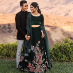 Dark Green Color Party Wear Lehenga