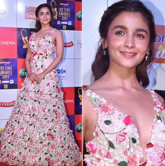 Alia Bhatt In A White Pink Lehenga