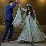 Mint Blue Color Party Wear Lehenga