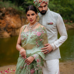 Mint Green Color Party Wear Saree