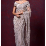 Grey Tulle Sari