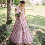 Off white color reception lehenga