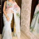 Mint blue party wear sari