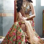 beige color bridal lehenga