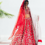 Silk red wedding lehenga