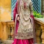 Beige gold maroon sharara