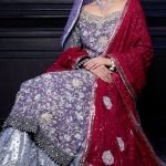 Purple color wedding lehenga