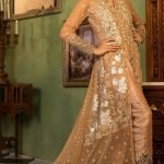 Beige color party wear dress