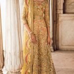 Gold net bridal lehenga
