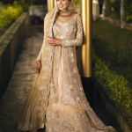 Beige color wedding lehenga