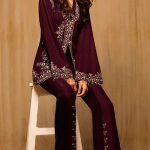 PLUM JAMAWAR RESHAM AND ZARDOZE COAT