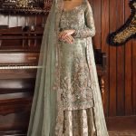 Grey color wedding lehenga