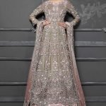 Grey color embroidered anarkali gown