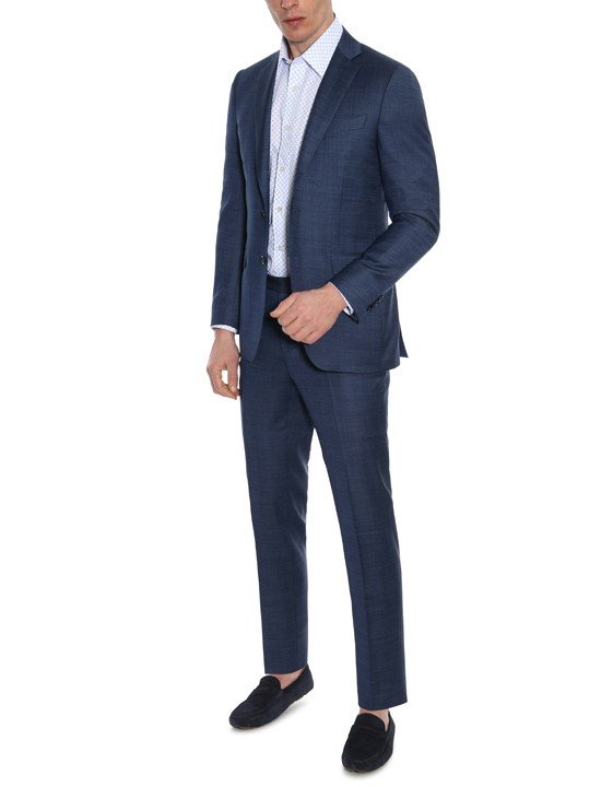 Canali Blue Suit In Pure Wool – Lady Selection Inc