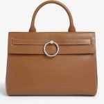 Brown leather tote bag