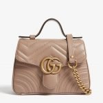 Brown color mini leather shoulder bag