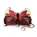 CLUTCH "BUTTERFLY" BRONZE & BORDEAUX